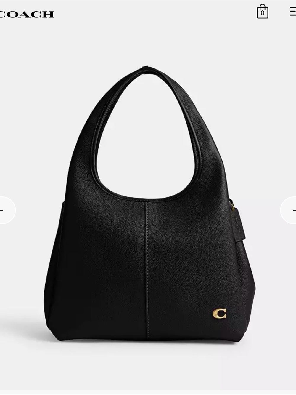 Coach Lana  Black Leather Shoulder Bag